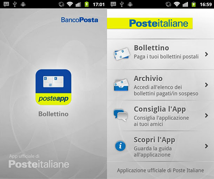 posteapp_bollettino Poste Italiane SpA
