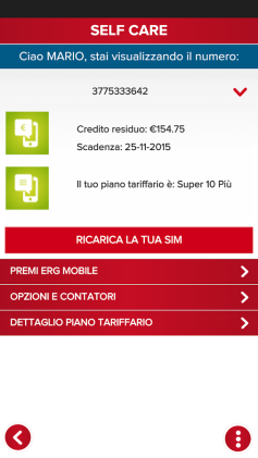 App TotalErg - Mobile App Italia - self care